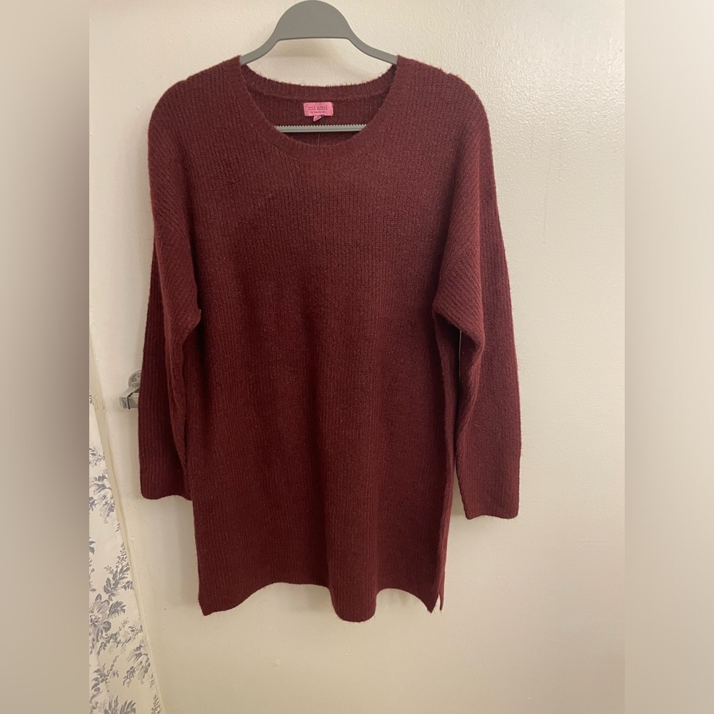 Francesca’s Burgundy Sweater Dress size medium